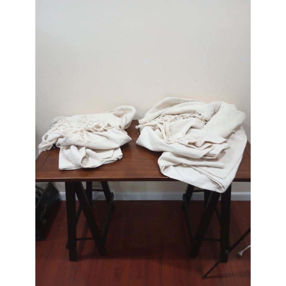 Anthropologie Knotted Macrame Curtain Ivory - 50" x 108" - Set of Two Panels - Picture 8 of 9